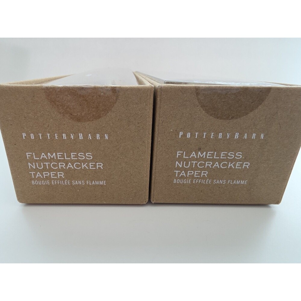 Pottery Barn Nutcracker Flameless Candles Holiday Christmas Tapers Set Of Two - Picture 5 of 5